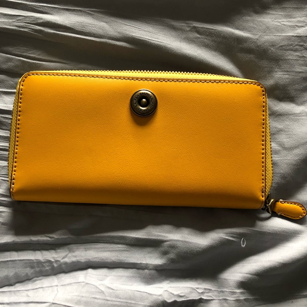 Yellow Ralph Lauren wallet never used!